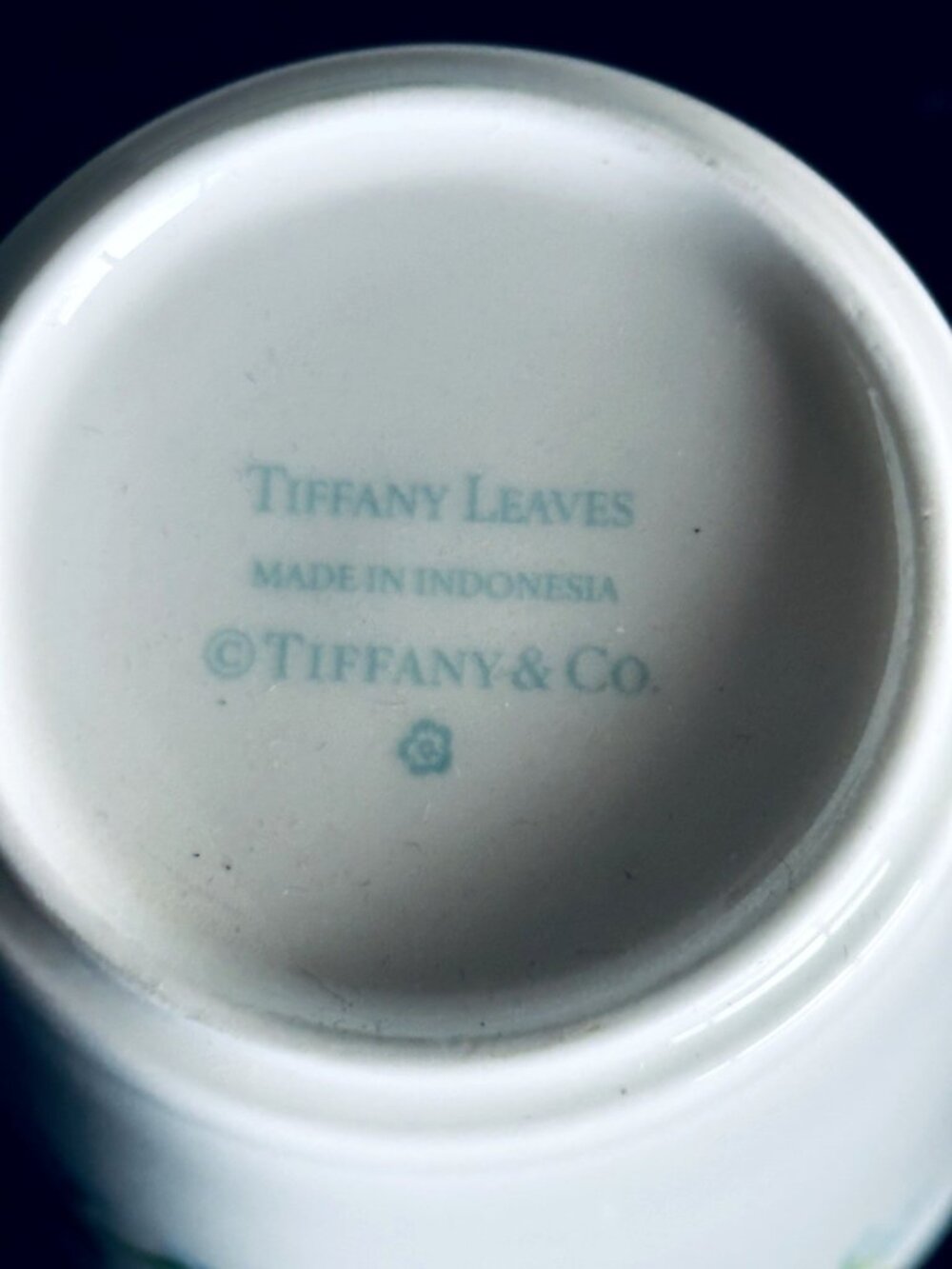 Tiffany & Co. Leaves Mugs SET OF 2 Floral Leaf Indonesia EUC - Picture 8 of 10